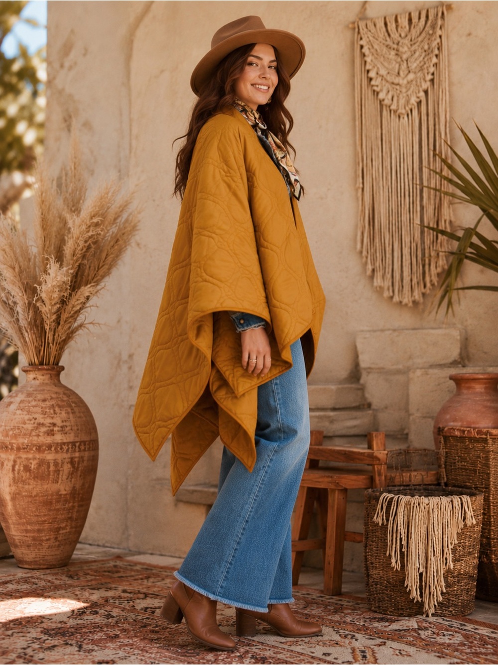 Anthropologie Oversized Quilted Poncho